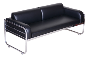 Bauhaus Sofa in Chrome and Leather by Vichr a Spol, Czech, 1930s