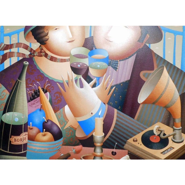 Textile Anton Arkhipov "Starlight Romance" Hand Signed Artist's Custom Framed Art #2/49 For Sale - Image 7 of 10