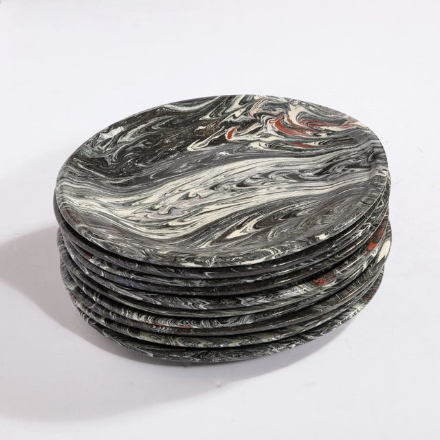 1950s Set of 23 Dinner/Platter/Salad Plates, Service for 8 Signed Jurg Lanrein For Sale - Image 12 of 13