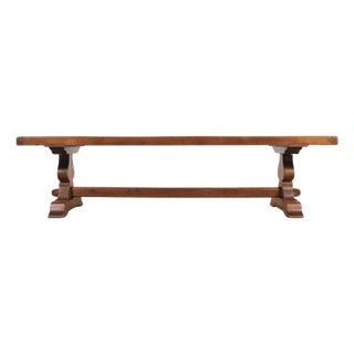 Country French Provincial Oak Farmhouse Trestle Dining Table 10 Ft For Sale