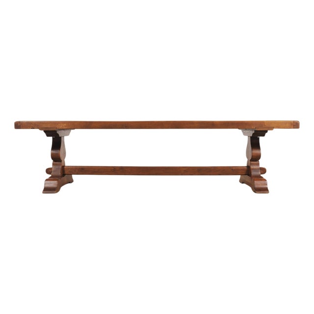 Country French Provincial Oak Farmhouse Trestle Dining Table 10 Ft For Sale