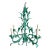 Vintage 1970s Italian Tole Chandelier With Verdigris Finish, Five Arms For Sale