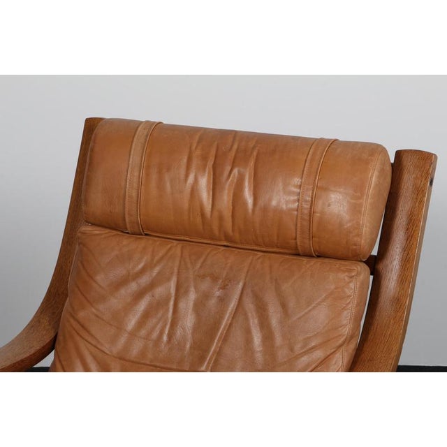 Brown Set of Vintage Model GE530 Lounge Chair with Ottoman in Smoked Oak and Leather by Hans J. Wegner for Getama, 1970s For Sale - Image 8 of 12