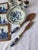 Vintage Delft Blue Tiles, Salt and Pepper Shaker, and Tray, 1920s, Set of 7 For Sale - Image 11 of 12