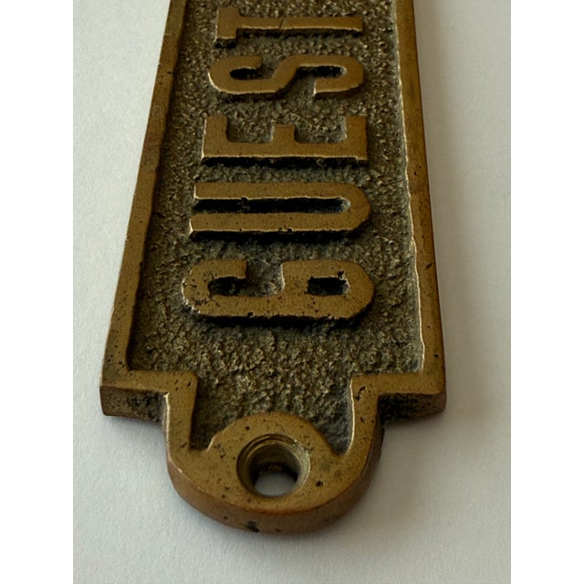 Metal Vintage Solid Brass 'Guest Room Door Sign Plaque For Sale - Image 7 of 12