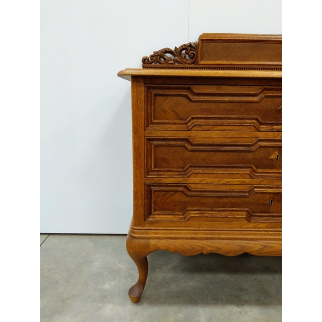 Brown Vintage Danish Oak Dresser For Sale - Image 8 of 8