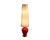 Gold Floor Lamp in Red Glass, 1955 For Sale - Image 8 of 11