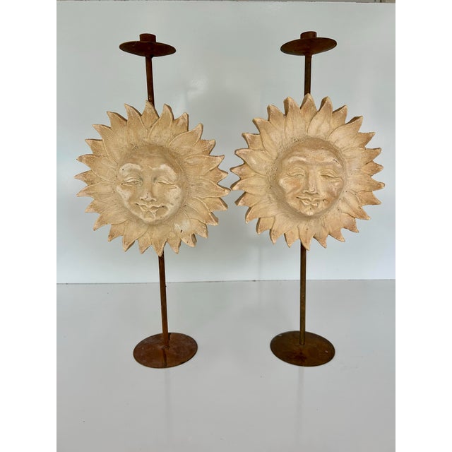 Pair of Decorative Sun Candelabras by Hayes Parker For Sale - Image 12 of 12