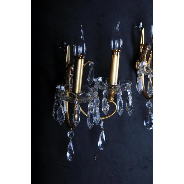 Gold-Plated Sconces, 20th Century, Set of 2 For Sale - Image 9 of 10