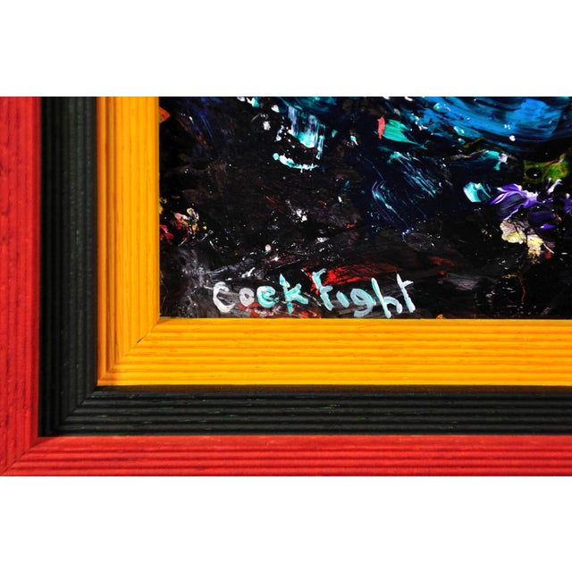 David Wilde, Cock Fight, Impasto Acrylic, 1960s For Sale - Image 4 of 18