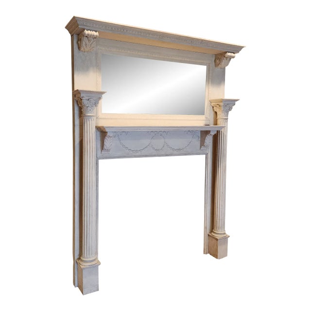 Antique Fireplace Surround With Mirror For Sale