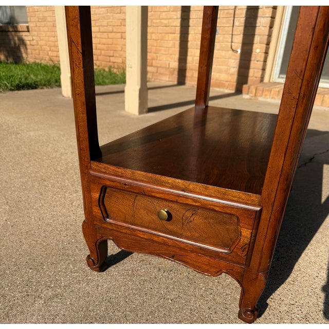 Baker Furniture Company 1980s Milling Road by Baker Furniture Cherry Telephone Table / Side Table With Tray Top For Sale - Image 4 of 12