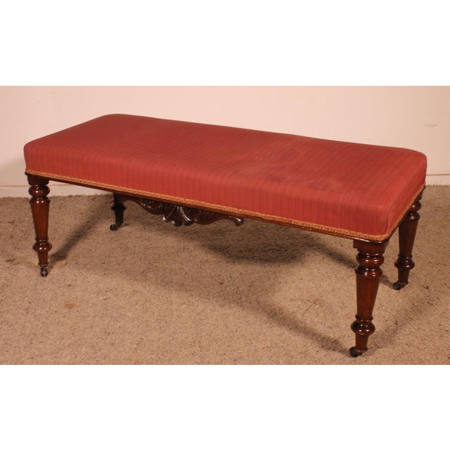 Wood 19th Century Mahogany Bench, England For Sale - Image 7 of 13