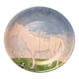 Porcelain Plate by Mario Schifano Produced by Media Italia for Tognana, Italy, 1990s For Sale