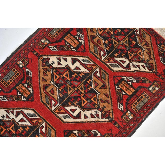 Vintage Red, Black & Camel Rug, 1.8 x 3.10 For Sale - Image 9 of 11