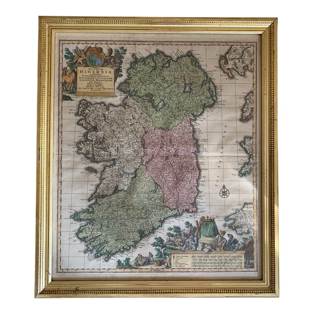 Map of Ireland by Georg Matthaus Seutter, 18th Century For Sale