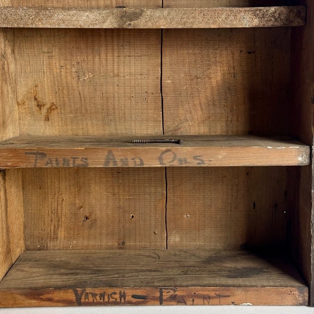 Epic 19th Century Painters Wooden Cupboard Box With Hand Painted Label and Construction For Sale - Image 12 of 17