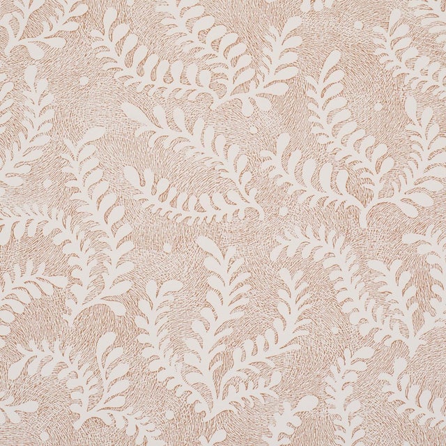 Schumacher Etched Fern Wallcovering In Brown For Sale