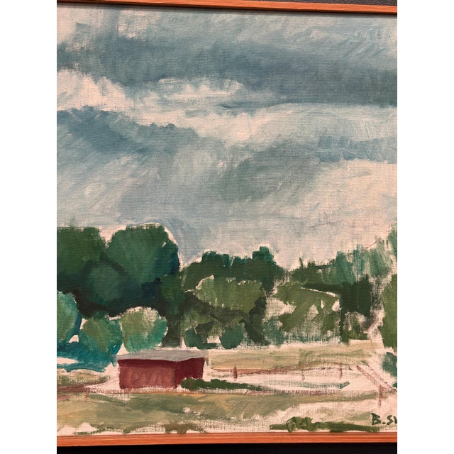 Mid-Century Modern Björn Svensk, Milky Barn at Kaga, 1980, Oil Painting on Canvas, Framed For Sale - Image 3 of 15