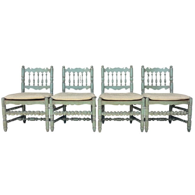 Charles Pollock for William Switzer English Spindle Back Dining Chairs | Set of 4 For Sale In Naples, FL - Image 6 of 10
