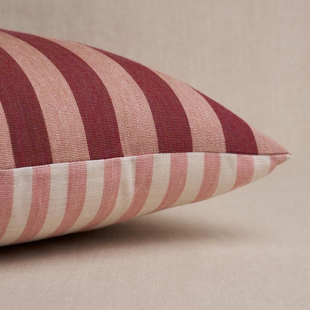 2020s Schumacher Hanson I/O Stripe 20" Pillow In Raspberry For Sale - Image 5 of 5