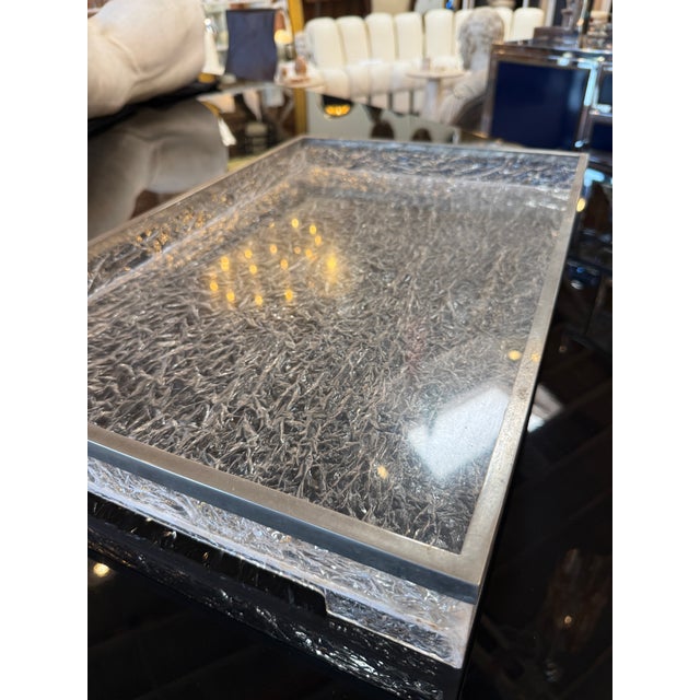 Italian Italian Acrylic and Chrome Serving Tray, 1970s For Sale - Image 3 of 7