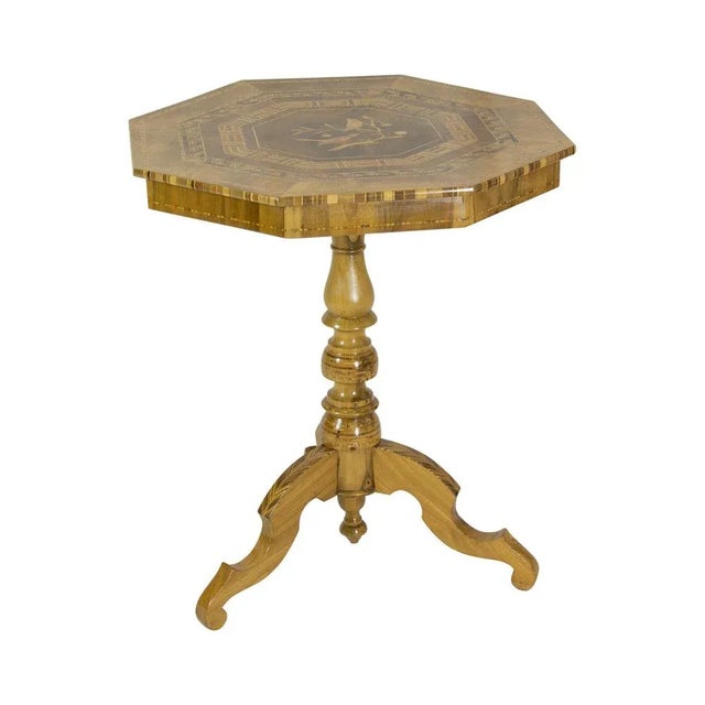 Biedermeier Marquetry Side Table, 1800s For Sale - Image 6 of 10