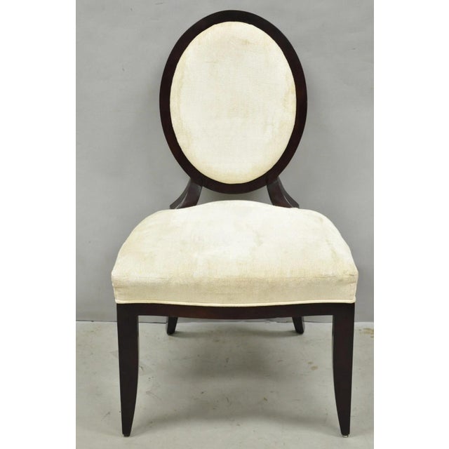 Barbara Barry for Baker Oval X-Back Mahogany Stain Dining Chairs - Set of 6 For Sale In Philadelphia - Image 6 of 18