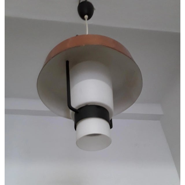 1970s Vintage Ceiling Lamp with an Opaque White Shade, 1970s For Sale - Image 5 of 6