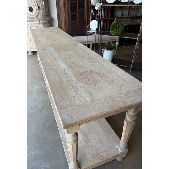 Wood Large 19th Century French Bleached Oak Draper's Table For Sale - Image 7 of 12