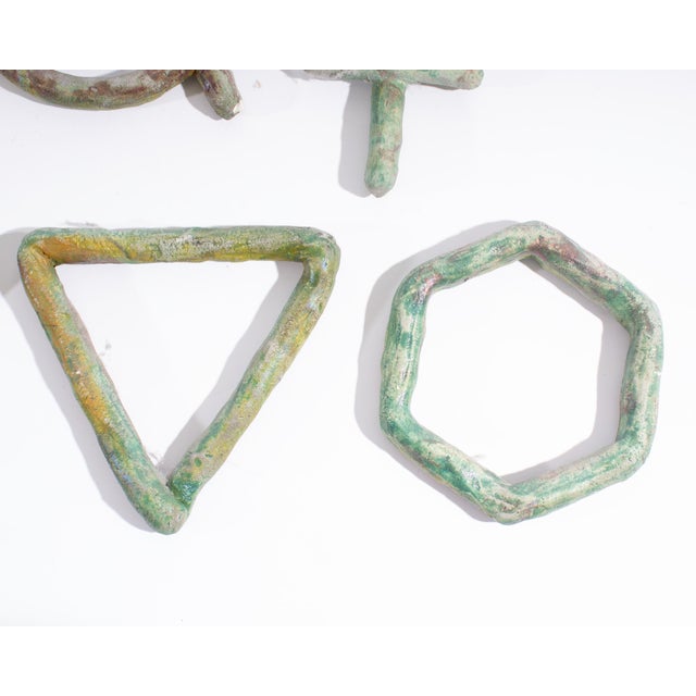 1990s Set of 10, 1991 “Essential Equation” Abstract Ceramic Wall Sculptures Ana England For Sale - Image 5 of 10