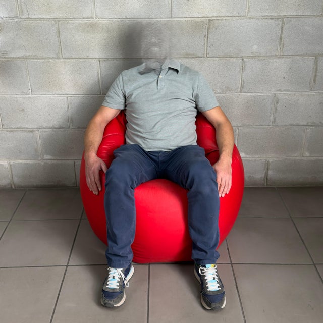 Red Modern Bean Bag Pouf by Gatti Paolini Teodoro for Zanotta,1970s For Sale - Image 8 of 11