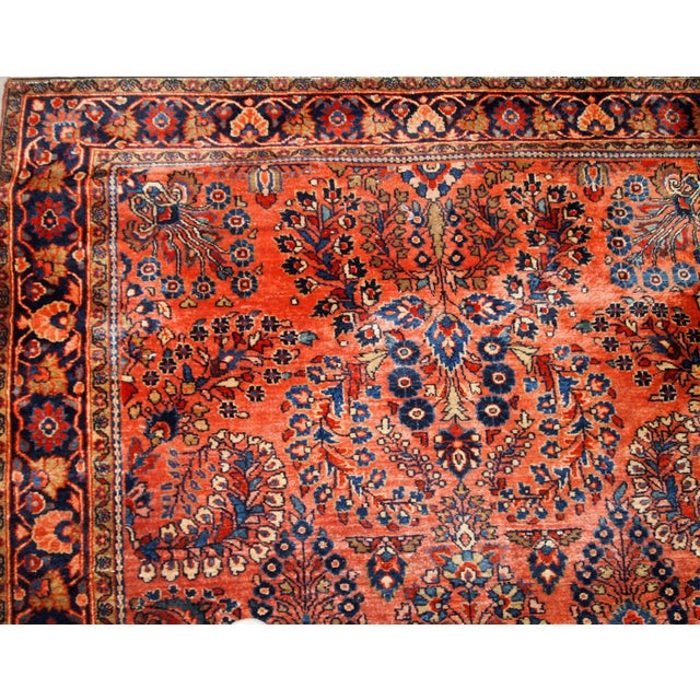 1920s 1920s, Handmade Antique Persian Sarouk Rug 4.1' X 6.5' For Sale - Image 5 of 7
