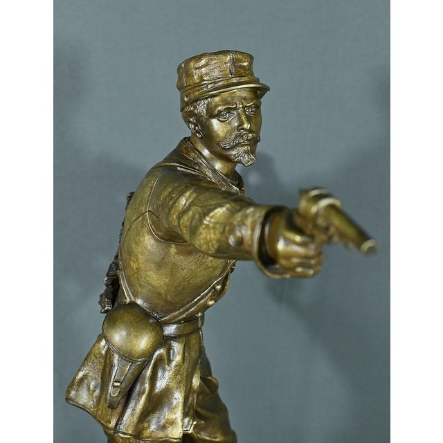 The Defense of the Flag in Bronze by C. Anfrie, Late 19th Century For Sale - Image 13 of 18