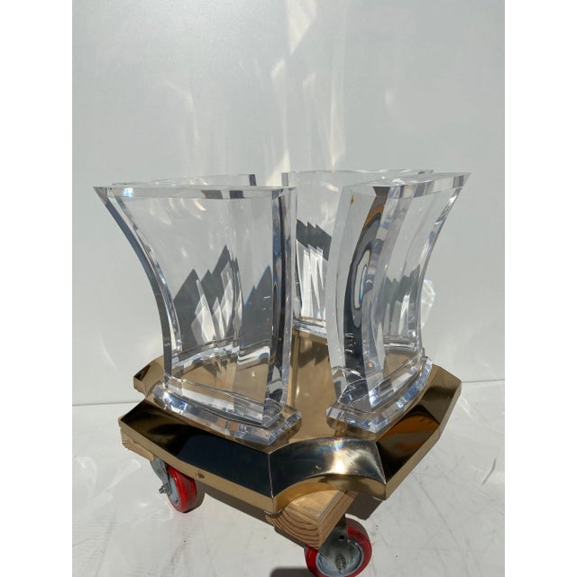 Lucite and Brass Coffee Table by Spectrum For Sale In Los Angeles - Image 6 of 12