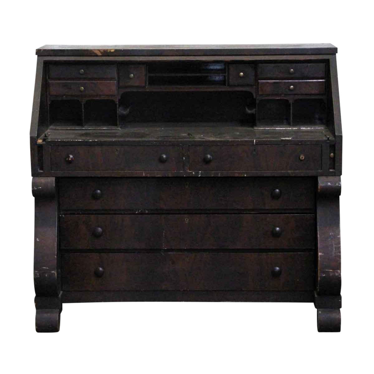20th Century Empire Secretary Wood Desk With Multiple Drawers Chairish