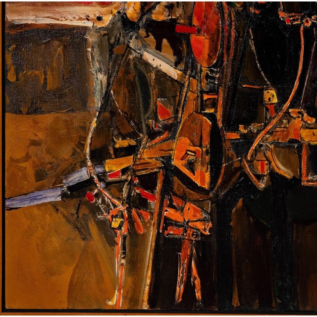 'The Tempest', large abstract oil on canvas by Edgar Ewing (1913-2006). Original label "THE TEMPEST" BY EDGAR EWING...