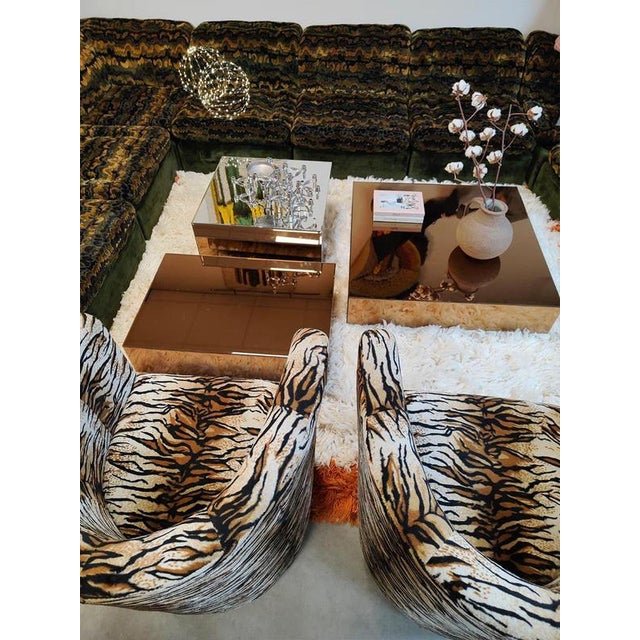 1990s Vintage Lounge Chairs with Tiger Print, 1990s, Set of 2 For Sale - Image 5 of 6
