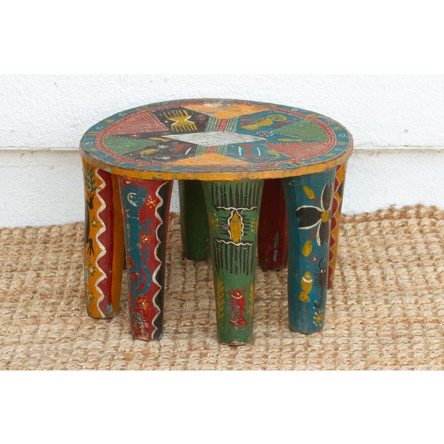 Antique African Nupe Painted Table For Sale - Image 4 of 6