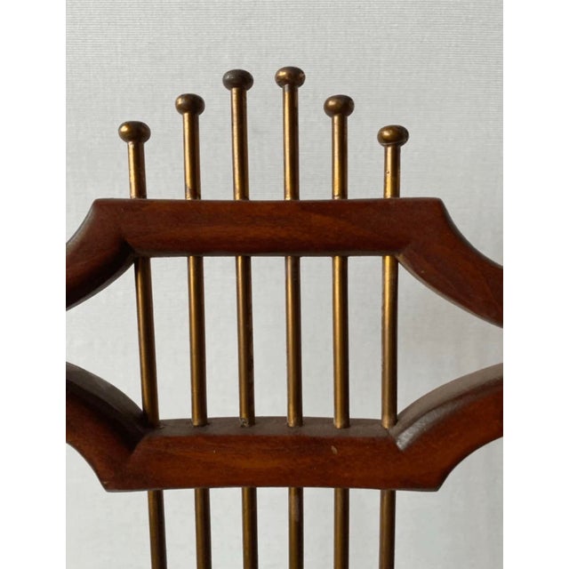 Wood Antique Neoclassical Style Mahogany Lyre Back Accent Chair For Sale - Image 7 of 8