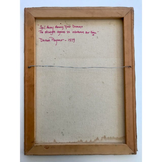 1970s Vintage Abstract Painting 1979 For Sale - Image 5 of 6