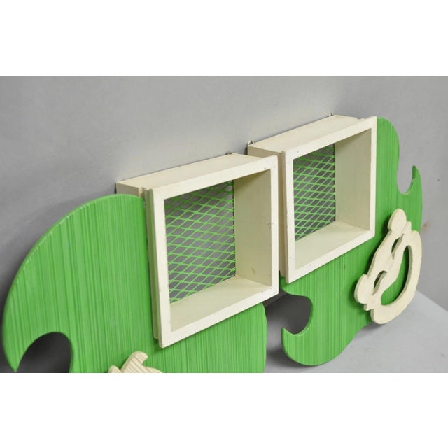 Vintage Mid Century Modern Green Theater Mask Shadowbox Wall Pocket Shelf - Pair For Sale - Image 9 of 17