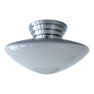 French Art Deco Glass Pendant Light by Mazda, 1930s For Sale