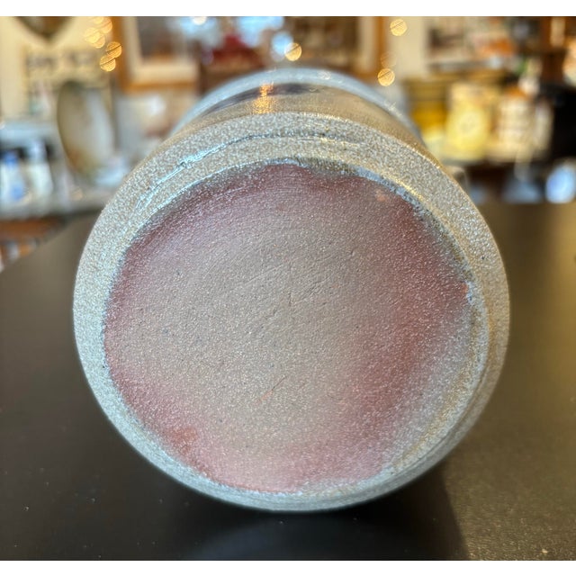 Oyster Gray Rowe Pottery Pinecone Crock For Sale - Image 8 of 8