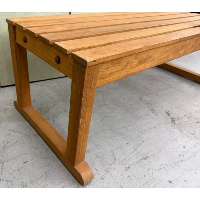 Late 20th Century Barlow Tyrie English Teak Garden Bench With Slatted Top For Sale In Los Angeles - Image 6 of 7