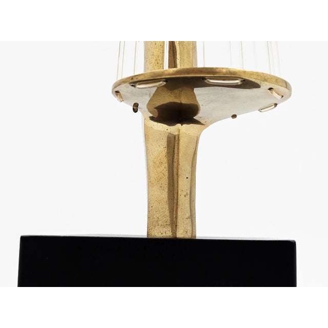 Bronze 1960s Modern Bronze and Acrylic String Abstract Surrealism Signed Sculpture For Sale - Image 8 of 11