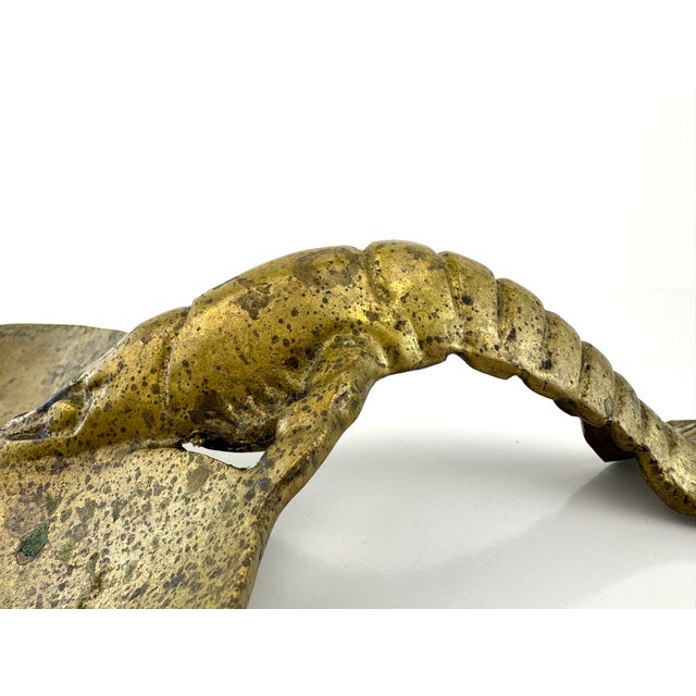 Mid Century Vintage Solid Brass Lobster Double Dish For Sale - Image 4 of 13