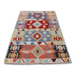 1970s Southwestern Style Handmade Geometric Design Oushak Kilim Rug For Sale