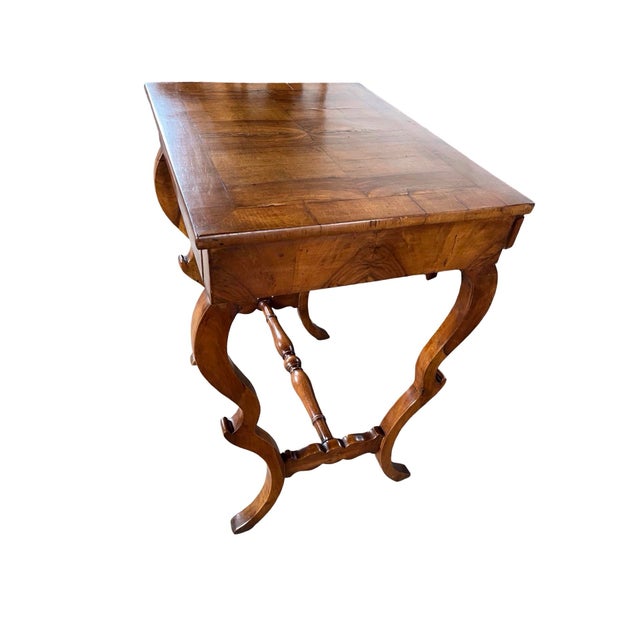 Carlo X Italian Walnut Side Table, 1820s For Sale - Image 14 of 16