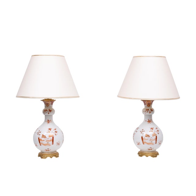 Large Hand Painted Chinoiserie Table Lamps, France, 1950s, Set of 2 For Sale - Image 11 of 11